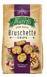 MARETTI BRUSCHETTE CHIPS 70G ROASTED GARLIC F0009644